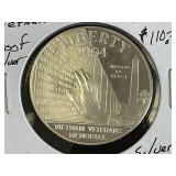 1994-P Vietnam Veteransï¿½ Mem. Proof Silver Dollar