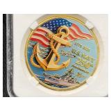 US Navy 250th Anniversary Comm. Coin CASED