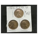 1920-1921-1923 Lincoln Wheat Pennies Set