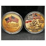 (2) Marines 250th Anniversary Commem. Coins
