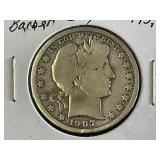 1907-O Barber Half Dollar