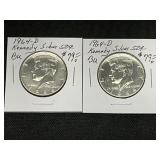 (2) 1964-D Kennedy Silver Half Dollars