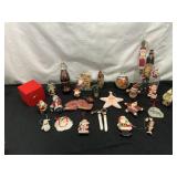 Vintage Christmas Ornaments Including Santas