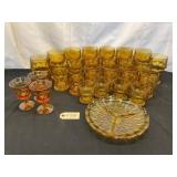 Amber Pressed Glass Collection