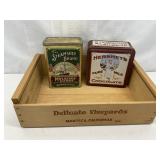2-VTG Tins & Wood Crate.
