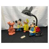 Disney Ceramic Figures and Lamp Set