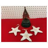 (3) Scioto Pottery ï¿½93 Santa Stars & Music Box