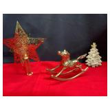 VTG  Solid Brass Rocking Horse Metal Figurine