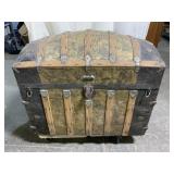 Antique Dome-Top Steamer Trunk
