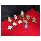 Snowman and Gingerbread Looking Ornaments