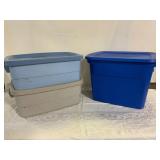 Set of 3 Plastic Storage Totes