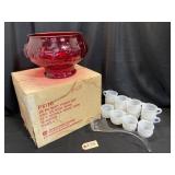 Jeannette Glass 26-Piece Ruby Punch Set