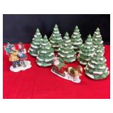 Christmas Sleigh Ride in Trees Porcelain Bisque