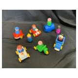 Vintage Fisher-Price Little People (7) Plus Dog.