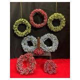 Sugared Berry Wreath Oranments or Candle Wreaths