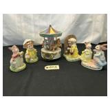 Avon Bunny Figurine and Carousel Lot