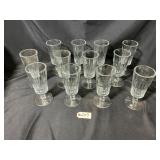 Set of 12 Tall Pressed Glass Goblets
