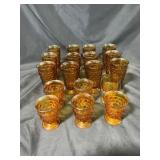 Set of 16 Vintage Amber Glass Tumblers