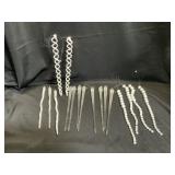 12 ï¿½ Glass & White Silver icicle Ornaments