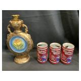 3- Huskerï¿½s Choice Cans, Empty Jim Beam Bottle