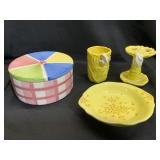 VTG Yellow Tumbler & Toothbrush Holder