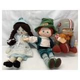 3-VTG Style Cloth Rag Dolls