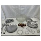 VTG Tiara Indiana Glass Footed Bowl, Crumb Catcher