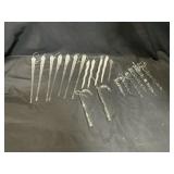 12 ï¿½ Glass & White Silver icicle Ornaments