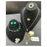 Assorted Irish & Clover Jewelry Lot