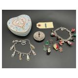 Brighton Charm Bracelets and Heart Tin