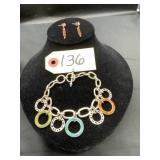 Sterling Silver Coral Jewelry Set