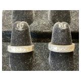 2-Vintage .925 Sterling Silver CZ Rings