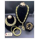 Vintage Yellow Bead Jewelry Collection