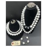 Vintage Milk Glass Jewelry Collection