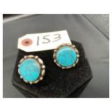 Mexican Turquoise Sterling Screw-Backs