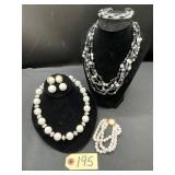 Vintage Black and White Costume Jewelry