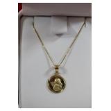 14K gold Guardian Angel pendant and necklace,