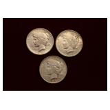 Silver Peace Dollar Lot; 1921 - 1923
