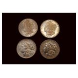 4pc Morgan Silver Dollars; 1879-82 BU
