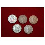 US Large Cent Lot; 1816, 17, 18, 19, 20