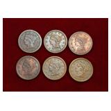 Large Cent Lot; 1846, 48, 51, 52, 54, 56