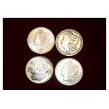 1879S, 1880S, 1881S, 1882S Morgan Silver Dollars
