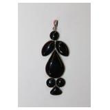 Huge Black Onyx sterling handmade Pendant, 4.5ï¿½