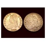 1827 & 1829 Capped Bust Liberty Half Dollars