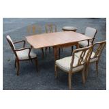 French Drop Leaf Table w/ 2 arm, 4 side chairs