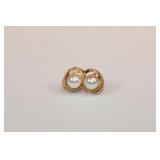 14kt yellow gold Pearl Earrings with 6.8mm