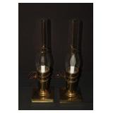 Pair of 18" tall Brass Lamps
