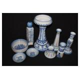 9pcs M.A. Hadley Pottery Taper Candle holders,