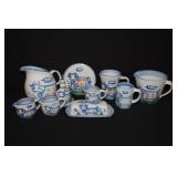 10pcs M.A. Hadley Cow Pottery Dishes; Pitcher,