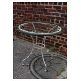 Round Glass top Table w/ metal base